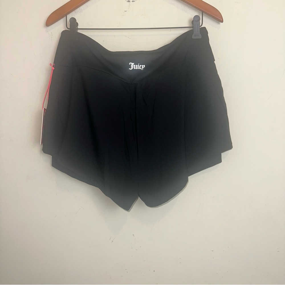Juicy Couture Sport Shorts Womens Size Large Black Inner Bike Liner Athleisure